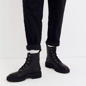 Black Madewell Lace-Up Combat Boots Size 9.5